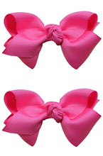 Load image into Gallery viewer, Set of 2 - 3 Inch Grosgrain Ribbon Boutique Children&#39;s Hair Bows
