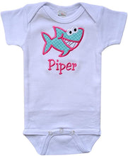Load image into Gallery viewer, Personalized Embroidered Baby Shark Bodysuit with Your Custom Name for Girls
