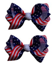 Load image into Gallery viewer, Set of 2 - 3 Inch Grosgrain Ribbon Boutique Children&#39;s Hair Bows
