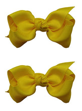 Load image into Gallery viewer, Set of 2 - 3 Inch Grosgrain Ribbon Boutique Children&#39;s Hair Bows

