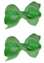 Load image into Gallery viewer, Set of 2 - 3 Inch Grosgrain Ribbon Boutique Children&#39;s Hair Bows
