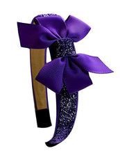 Load image into Gallery viewer, Girls Sparkle Headband with Grosgrain Bow - 12 Colors!
