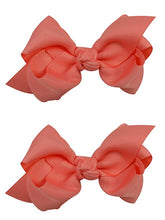 Load image into Gallery viewer, Set of 2 - 3 Inch Grosgrain Ribbon Boutique Children&#39;s Hair Bows
