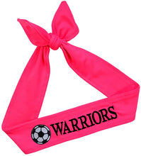 Load image into Gallery viewer, Soccer Tie Back Moisture Wicking Headband Personalized with Your EMBROIDERED Text - Quantity Discounts
