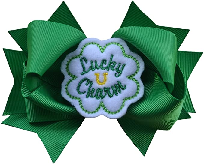 Lucky Charm Shamrock St. Patrick's Day 4.5 Inch Hair Bow