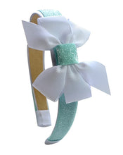 Load image into Gallery viewer, Girls Sparkle Headband with Grosgrain Bow - 12 Colors!
