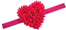 Load image into Gallery viewer, Shabby Chiffon Valentines Heart Elastic Baby Headband
