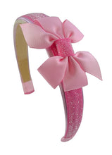 Load image into Gallery viewer, Girls Sparkle Headband with Grosgrain Bow - 12 Colors!
