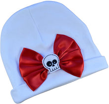 Load image into Gallery viewer, Satin Bow and Felt Skull Cotton Baby Hat for Girls
