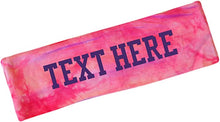 Load image into Gallery viewer, Tie Dye Headband Personalized with Your Custom Vinyl Text - 2.25 Inches Wide &amp; Lightweight
