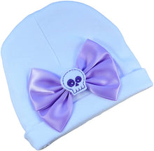 Load image into Gallery viewer, Satin Bow and Felt Skull Cotton Baby Hat for Girls
