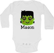 Load image into Gallery viewer, Embroidered Frankenstein Halloween Onesie Bodysuit for Baby Boys - Your Custom Name
