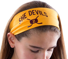 Load image into Gallery viewer, Ice Hockey Cotton Stretch Headband with Your Custom and Personalized VINYL Text - Quantity Discounts
