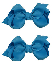 Load image into Gallery viewer, Set of 2 - 3 Inch Grosgrain Ribbon Boutique Children&#39;s Hair Bows
