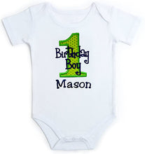 Load image into Gallery viewer, Embroidered First Birthday Year 1 Onesie Bodysuit for Baby Boys with Your Custom Name
