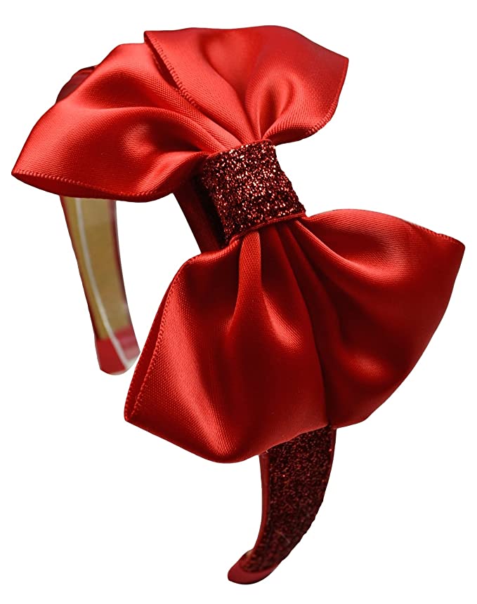 Sparkling Glitter Girls Satin Bow Arch Headband