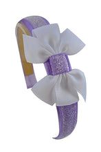 Load image into Gallery viewer, Girls Sparkle Headband with Grosgrain Bow - 12 Colors!
