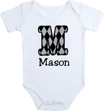 Load image into Gallery viewer, Embroidered Initial Bodysuit Romper for Baby Boys - Personalized with Your Custom Name
