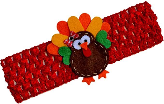 Baby and Toddler Thanksgiving Turkey Crochet Headband Fits Newborn to 5 Years