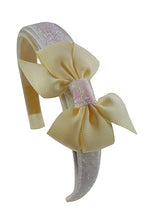 Load image into Gallery viewer, Girls Sparkle Headband with Grosgrain Bow - 12 Colors!
