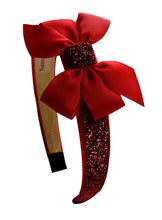 Load image into Gallery viewer, Girls Sparkle Headband with Grosgrain Bow - 12 Colors!
