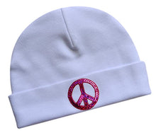 Load image into Gallery viewer, Infant Girls Sequin Peace Sign Cotton Baby Hat
