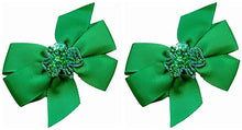 Load image into Gallery viewer, Sparkling Shamrock St. Patrick&#39;s Day Hair Bow Set
