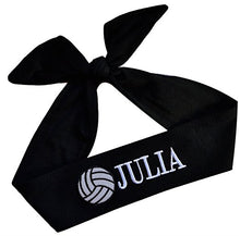 Load image into Gallery viewer, Volleyball Tie Back Moisture Wicking Headband Personalized with Your Embroidered Text - Team Discounts
