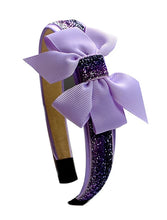 Load image into Gallery viewer, Girls Sparkle Headband with Grosgrain Bow - 12 Colors!
