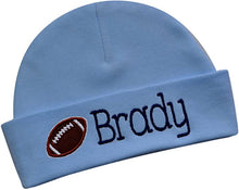 Load image into Gallery viewer, Personalized Baby BOY Cotton FOOTBALL Hat with Custom Name

