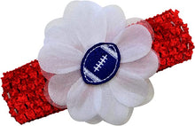 Load image into Gallery viewer, Baby Embroidered Felt Football Team Flower Headband Fits Newborns to Toddlers - MANY COLORS!
