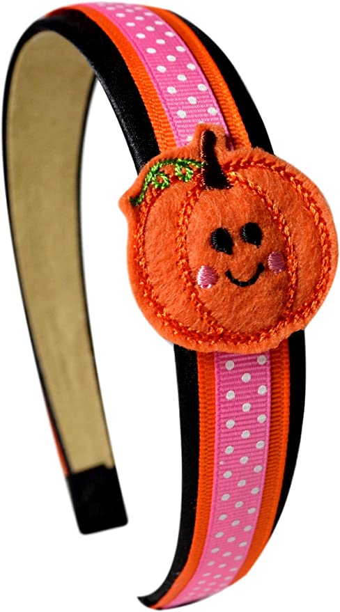 Precious Pumpkin Satin Arch Halloween Headband