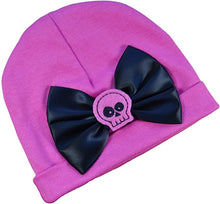 Load image into Gallery viewer, Satin Bow and Felt Skull Cotton Baby Hat for Girls
