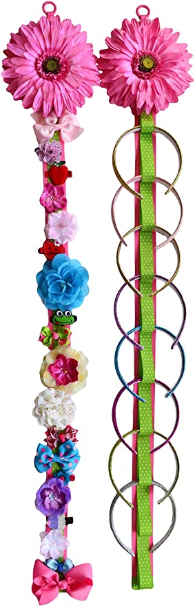 Blooming Daisy Wall Hanging Headband and Hair Bow Accessories Display MATCHING SET