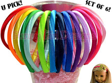 Load image into Gallery viewer, Set of 6 Satin Arch 18 INCH Doll Headbands for DIY and Matching Dolly and Me Outfits

