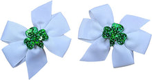 Load image into Gallery viewer, Sparkling Shamrock St. Patrick&#39;s Day Hair Bow Set
