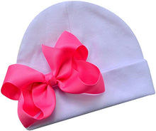 Load image into Gallery viewer, Baby Girl Embroidered Puppy Dog Bodysuit and Matching Bow Hat
