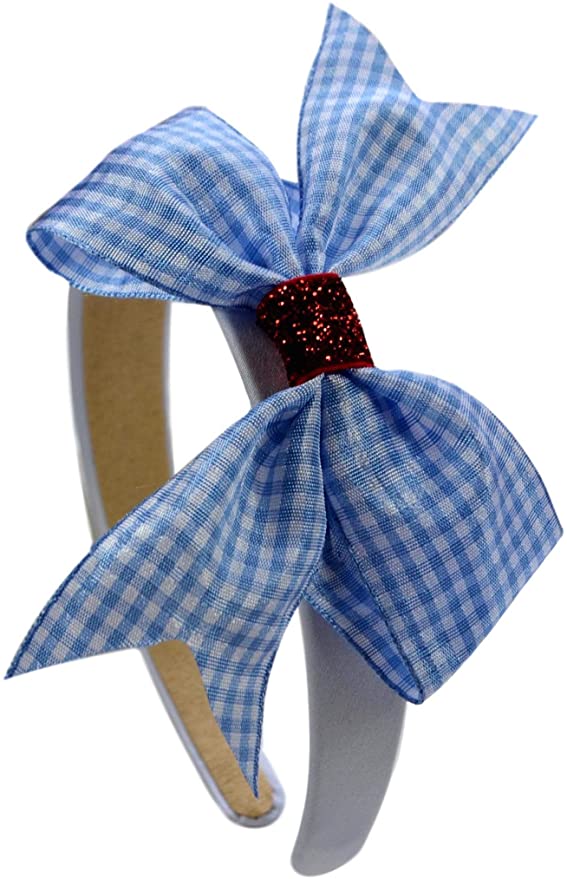 Dorothy Inspired Gingham and Ruby Red Glitter Arch Costume Headband