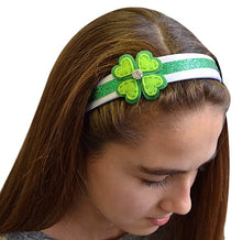 Load image into Gallery viewer, Felt Heart Shamrock St. Patrick&#39;s Day Arch Headband
