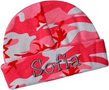 Load image into Gallery viewer, Personalized Cotton Baby Hat for Girls with Custom Embroidered Name
