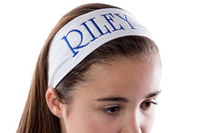 Load image into Gallery viewer, Personalized Monogrammed EMBROIDERED Cotton Stretch Headband with Custom Text - Quantity Discounts
