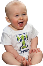 Load image into Gallery viewer, Embroidered Initial Bodysuit Romper for Baby Boys - Personalized with Your Custom Name
