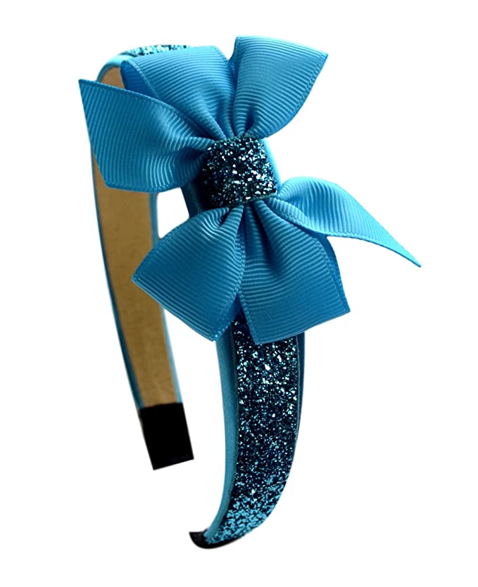 Girls Sparkle Headband with Grosgrain Bow - 12 Colors!