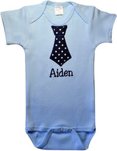 Load image into Gallery viewer, Embroidered Tie Bodysuit Romper for Baby Boys - Personalized with Your Custom Name
