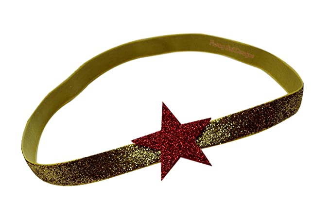 Baby and Toddler Wonder Woman Inspired Glitter Star Elastic Costume Headband