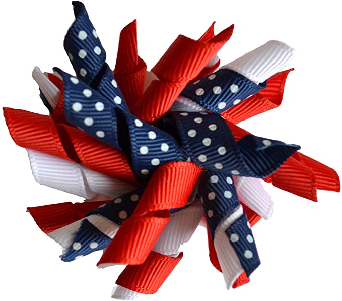 USA Patriotic 4th of July 2.5 Inch Korker Hair Bow