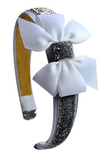 Load image into Gallery viewer, Girls Sparkle Headband with Grosgrain Bow - 12 Colors!
