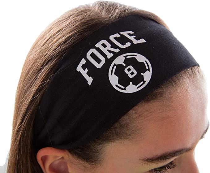 Soccer Cotton Stretch Headband with Your Custom and Personalized VINYL Text - Quantity Discounts
