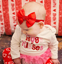 Load image into Gallery viewer, Valentines Day Sequin Heart Satin Bow Baby and Toddler Headband
