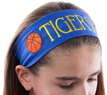 Load image into Gallery viewer, Personalized Monogrammed EMBROIDERED Basketball Patch Cotton Stretch Headband - Quantity Discounts
